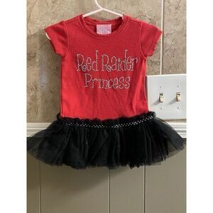 T-shirt Tutus Red Raider‎ Princess Dress Red/Black Tutu Size 6 Months